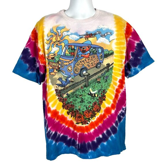 Grateful Dead Summer Tour 1994 Vtg Mens T-Shirt Tie Dye size XL +DeadHead Button - Picture 2 of 14